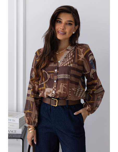 Koszula Horses Brązowa