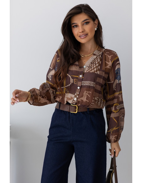 Koszula Horses Brązowa