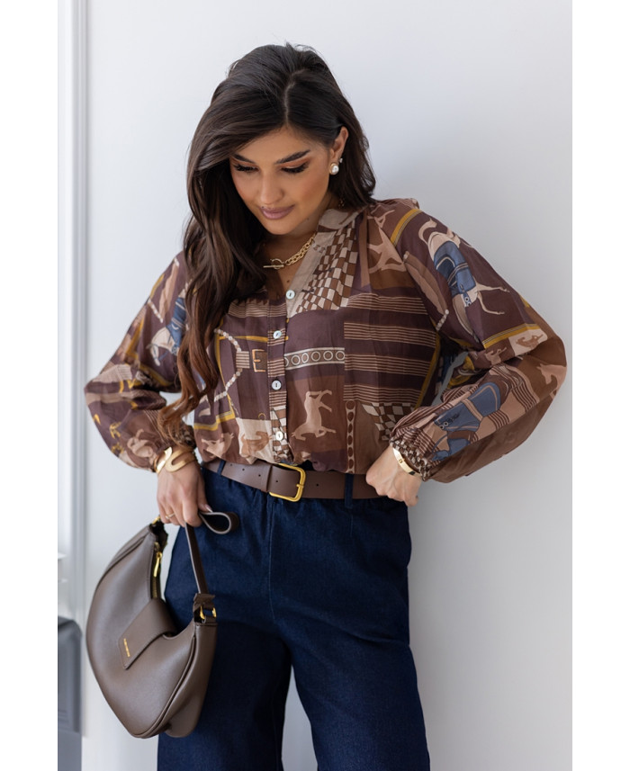 Koszula Horses Brązowa