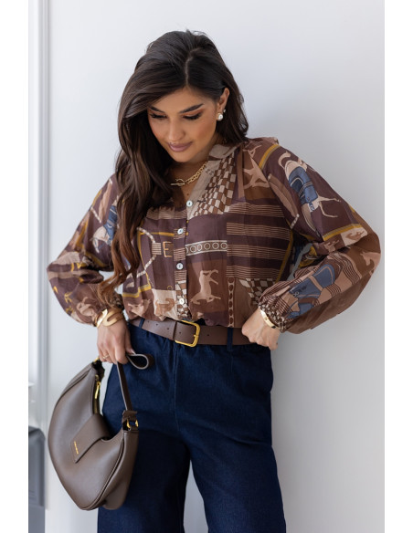 Koszula Horses Brązowa