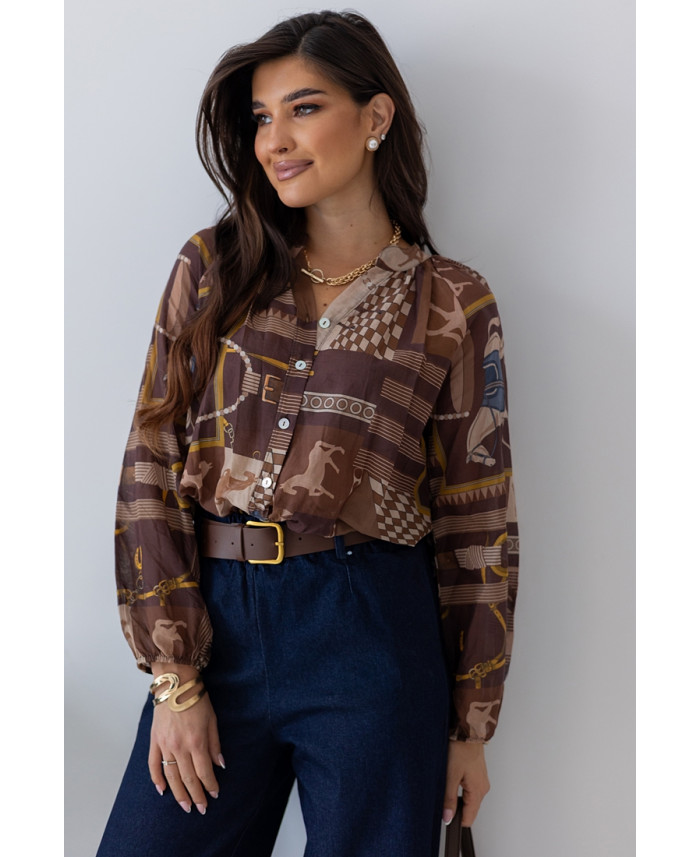 Koszula Horses Brązowa