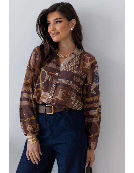 Koszula Horses Brązowa