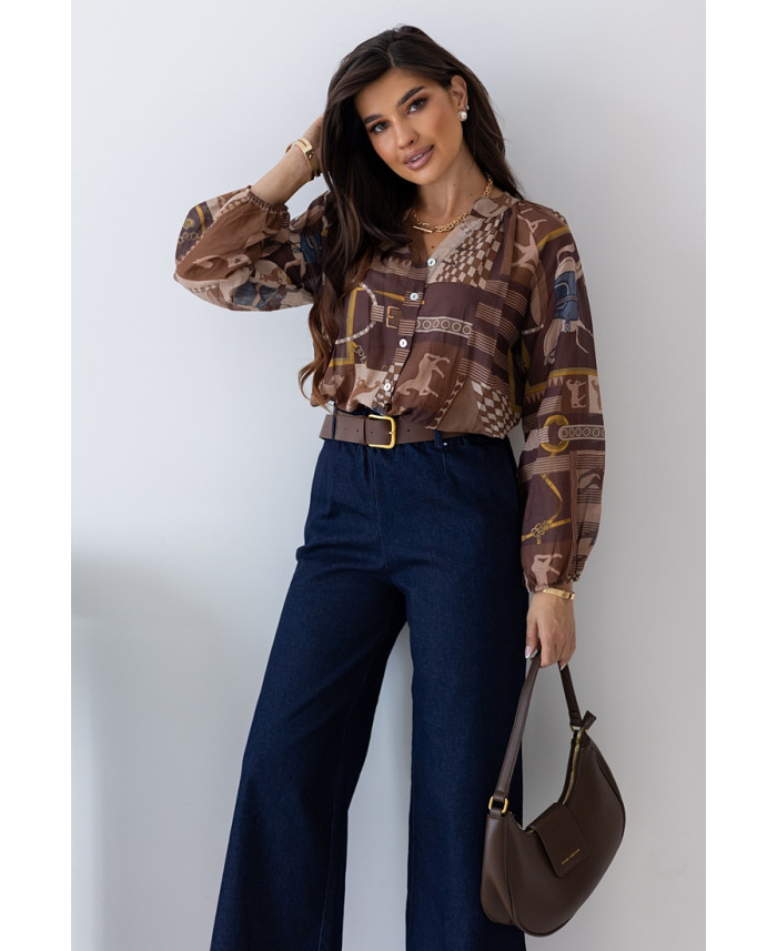 Koszula Horses Brązowa