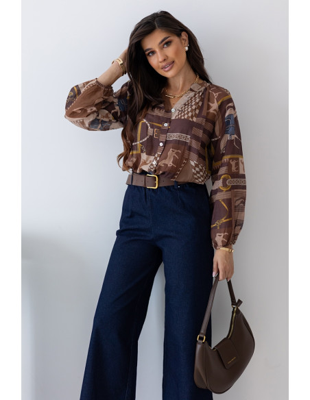 Koszula Horses Brązowa