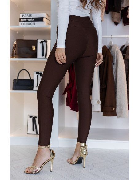 Leginsy Buttoni Brązowe