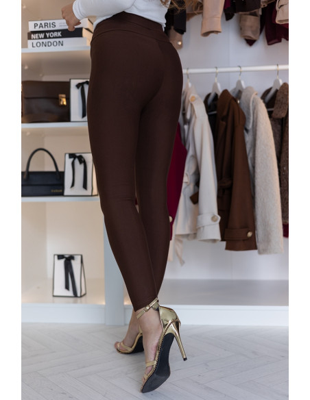 Leginsy Buttoni Brązowe