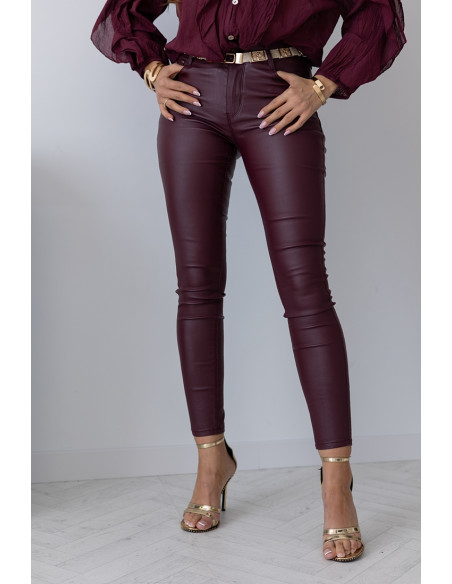 Spodnie Woskowane Bordowe II