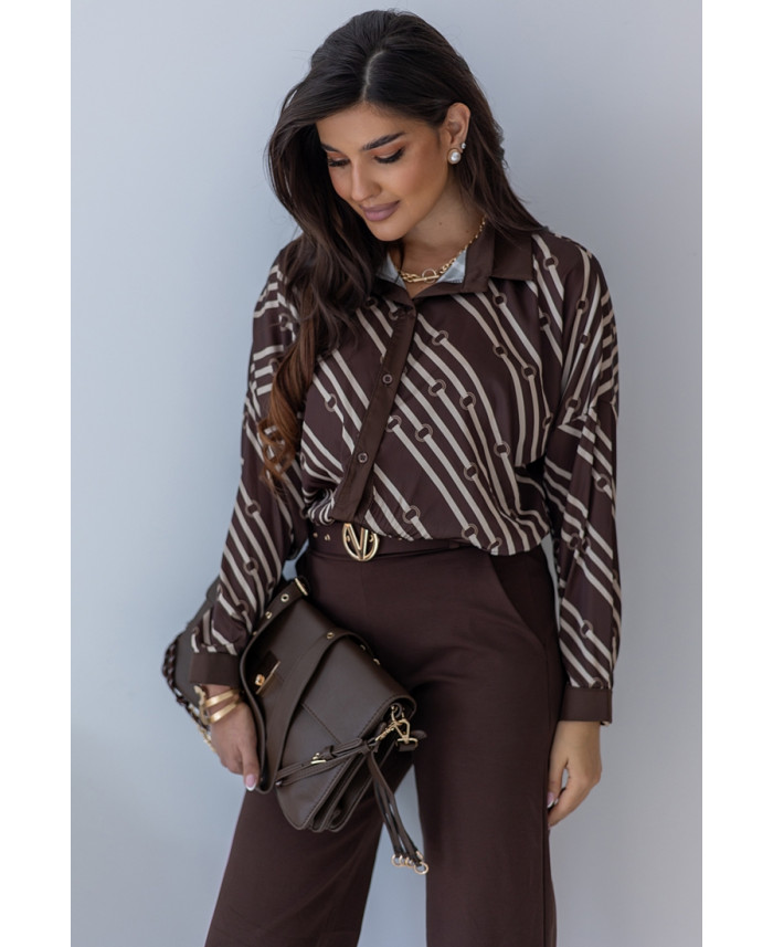 Koszula Satin Vero Brązowa