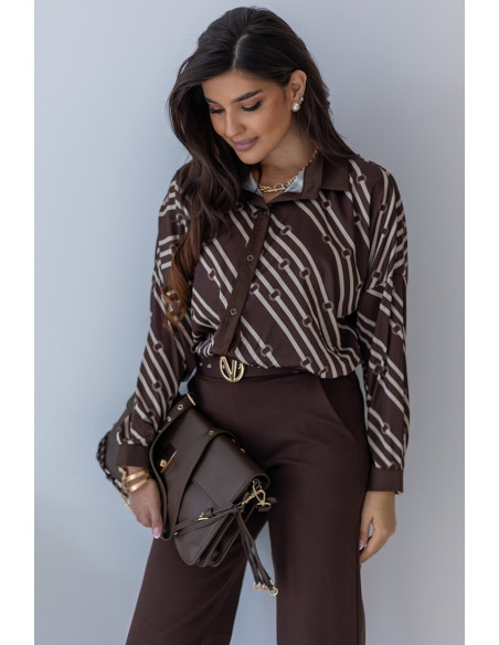 Koszula Satin Vero Brązowa