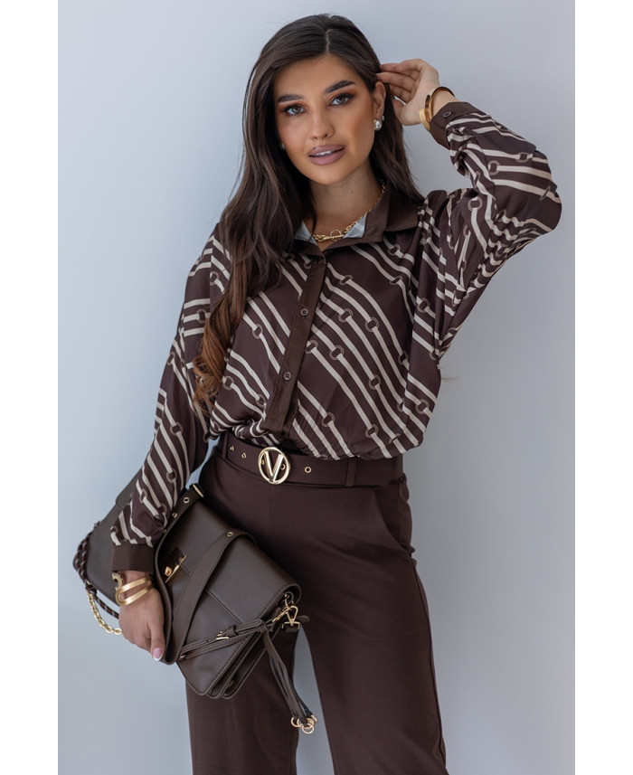 Koszula Satin Vero Brązowa