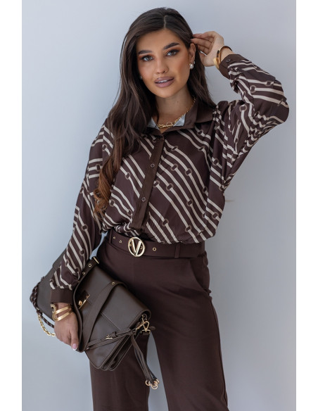 Koszula Satin Vero Brązowa