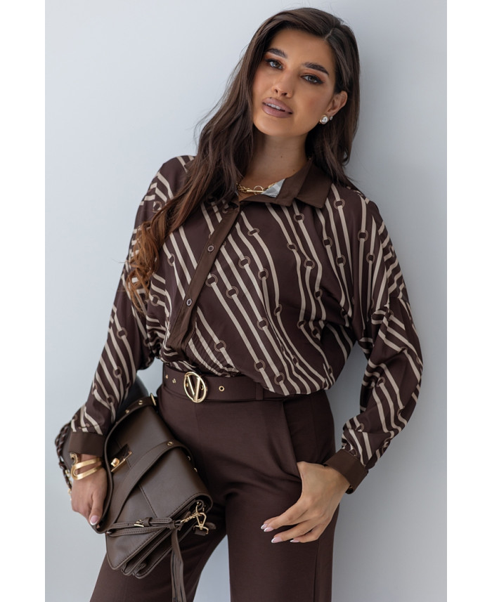 Koszula Satin Vero Brązowa