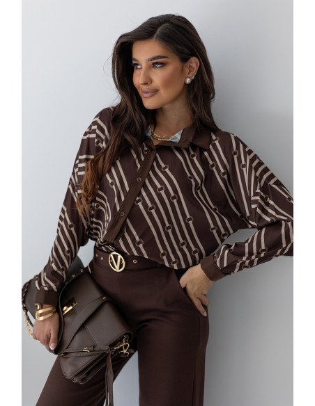 Koszula Satin Vero Brązowa
