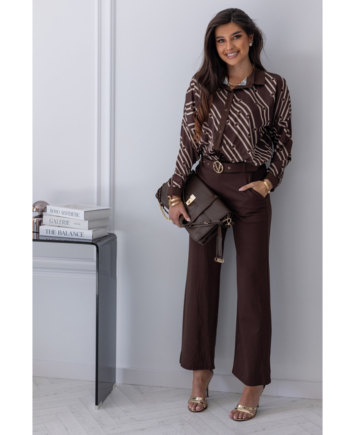 Koszula Satin Vero Brązowa