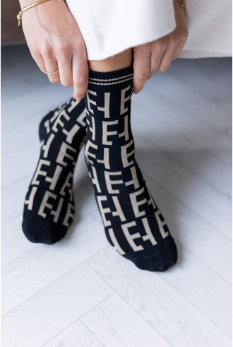 Skarpetki Feel Czarono-Beżowe 2