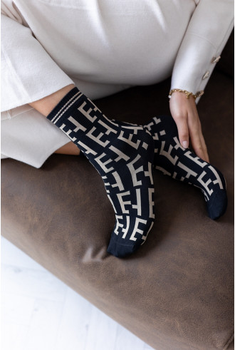 Skarpetki Feel Czarono-Beżowe