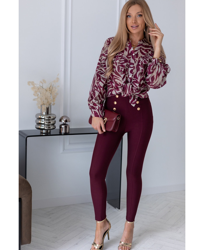 Leginsy Buttoni Bordowe