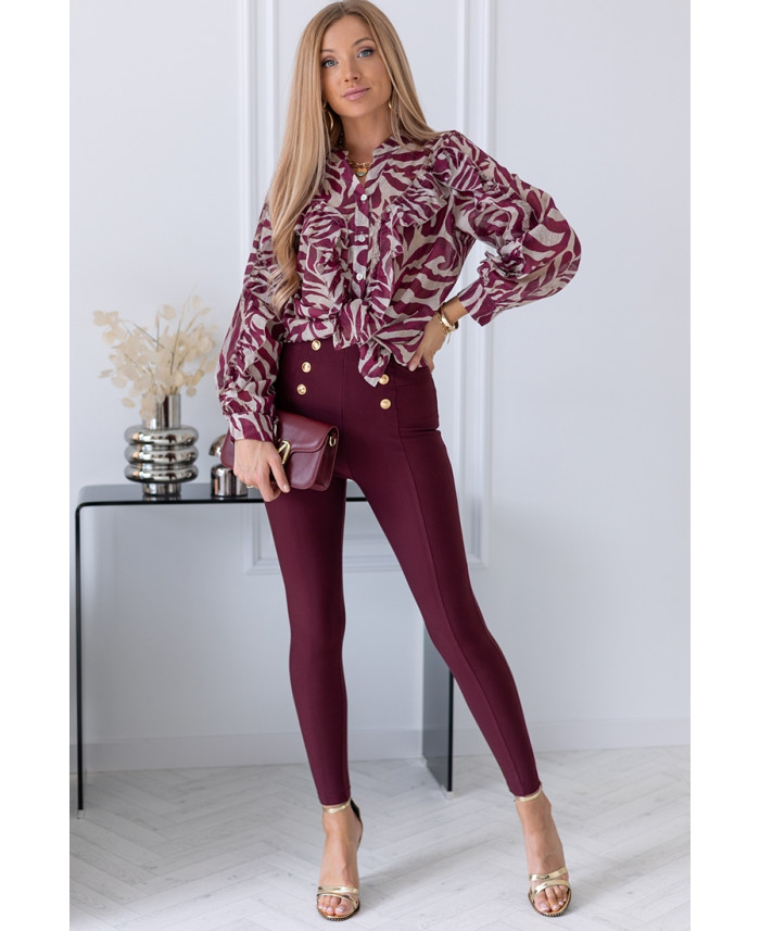 Leginsy Buttoni Bordowe