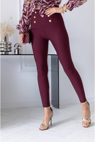 Leginsy Buttoni Bordowe