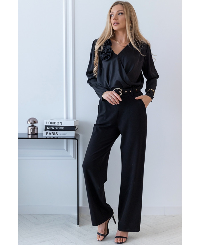 Bluzka Rose Satin Czarna