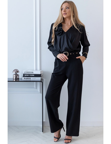 Bluzka Rose Satin Czarna