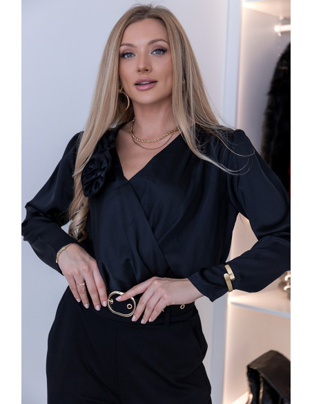 Bluzka Rose Satin Czarna