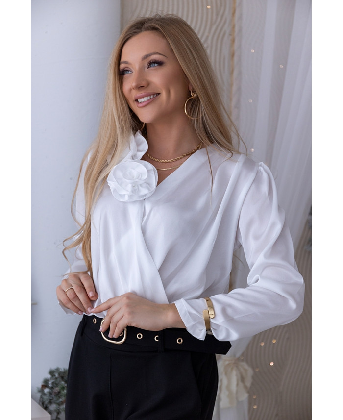 Bluzka Rose Satin Biała