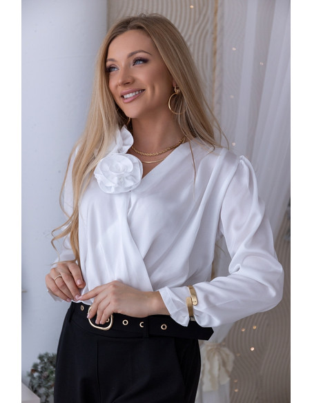 Bluzka Rose Satin Biała