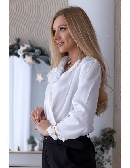 Bluzka Rose Satin Biała