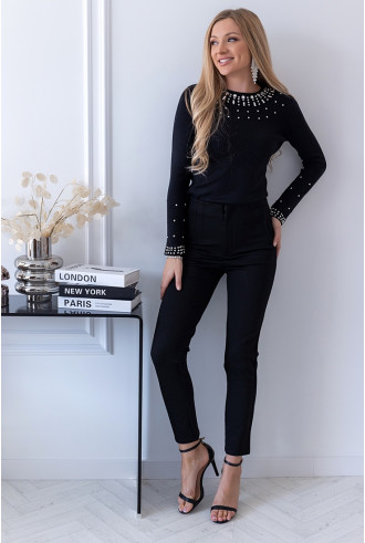 Sweterek z Cyrkoniami Blink Czarny