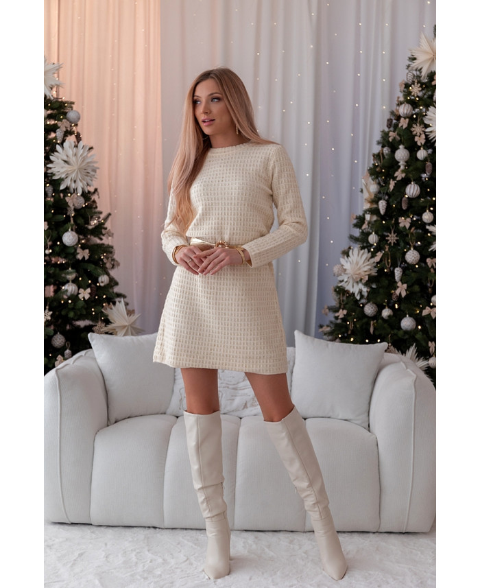 Sukienka Swetrowa Vallery Beżowa