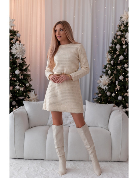 Sukienka Swetrowa Vallery Beżowa