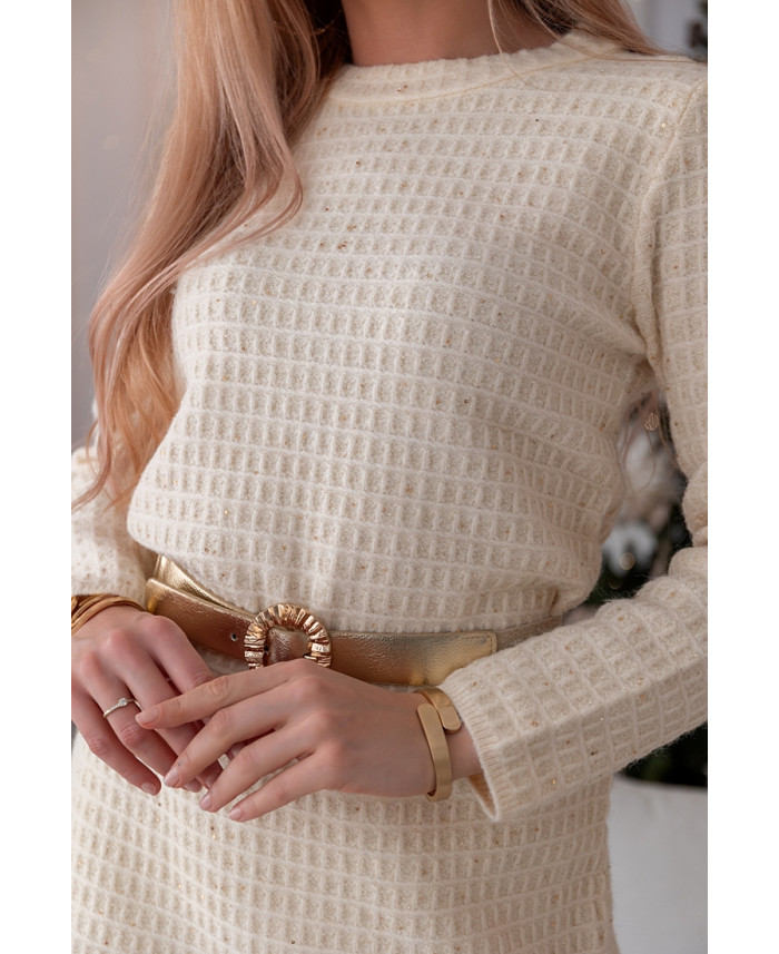 Sukienka Swetrowa Vallery Beżowa