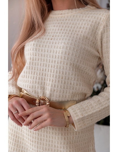 Sukienka Swetrowa Vallery Beżowa