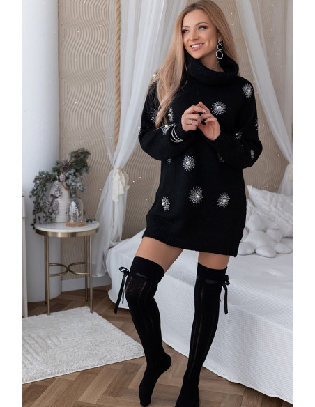 Sukienka Swetrowa Look Czarna