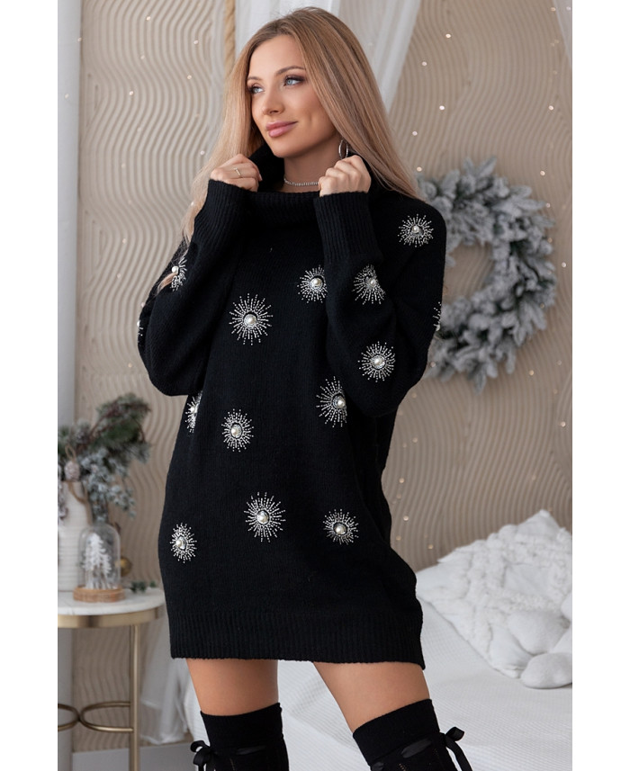 Sukienka Swetrowa Look Czarna