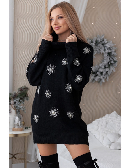 Sukienka Swetrowa Look Czarna