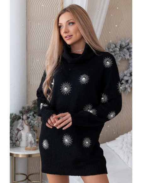 Sukienka Swetrowa Look Czarna