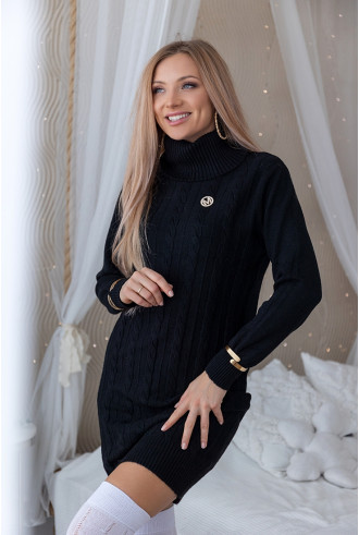 Sukienka Swetrowa Mobi Czarna