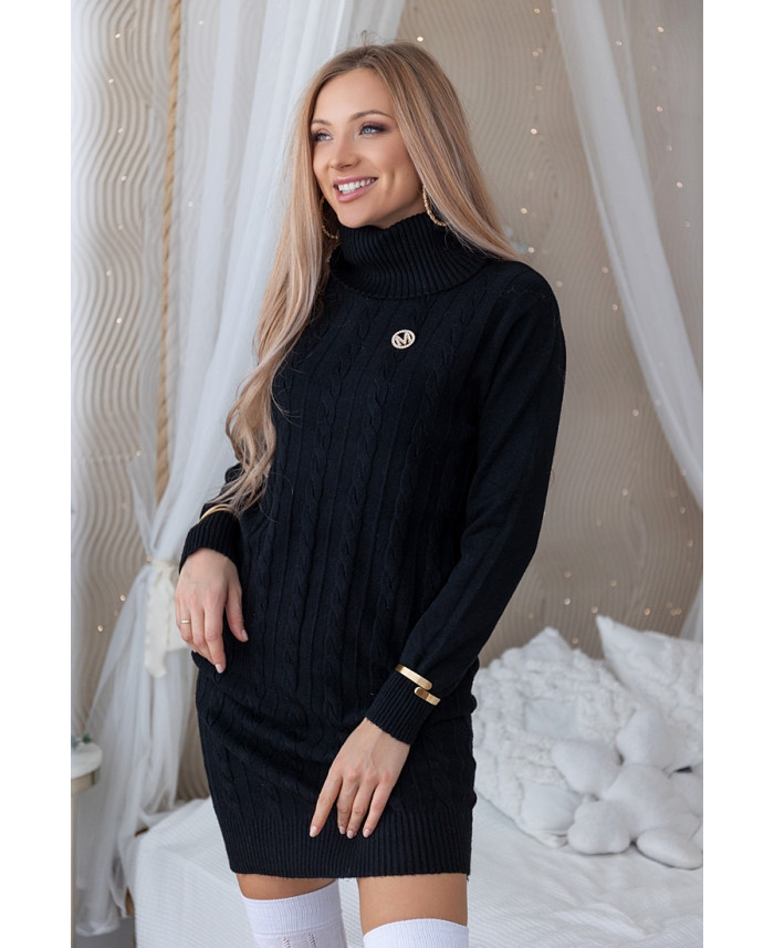 Sukienka Swetrowa Mobi Czarna