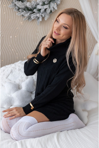 Sukienka Swetrowa Mobi Czarna 2