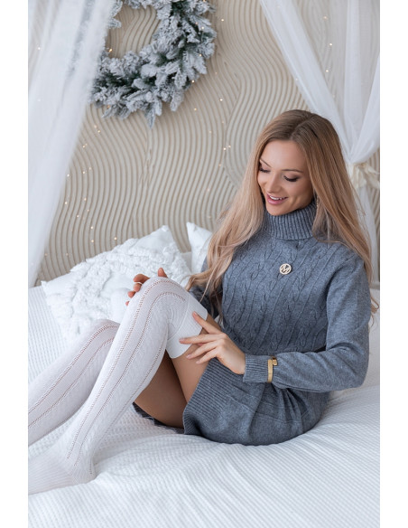 Sukienka Swetrowa Mobi Szara