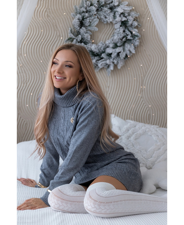 Sukienka Swetrowa Mobi Szara