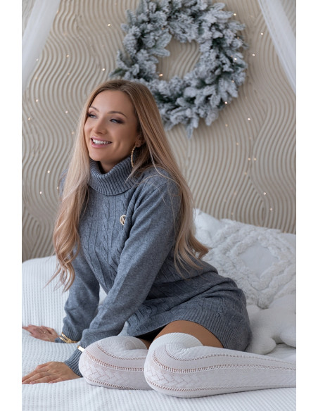 Sukienka Swetrowa Mobi Szara