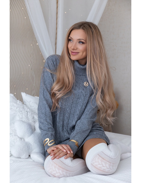 Sukienka Swetrowa Mobi Szara