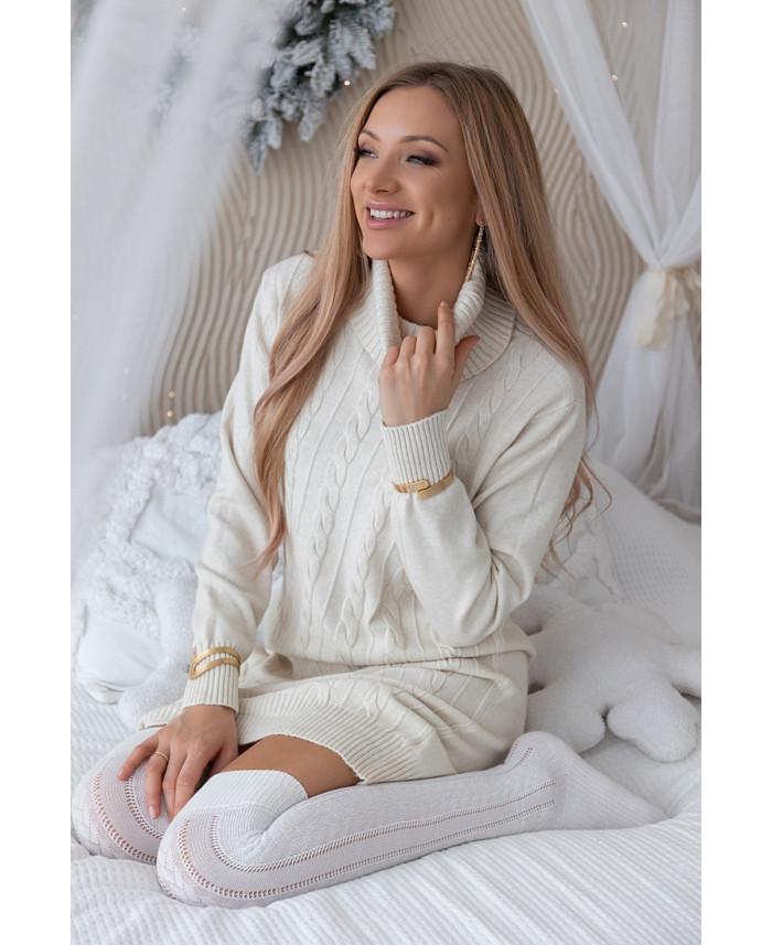 Sukienka Swetrowa Mobi Ekri