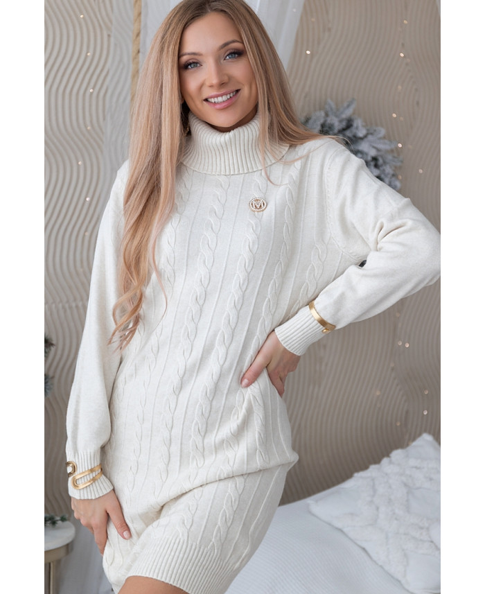 Sukienka Swetrowa Mobi Ekri