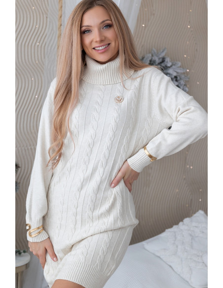 Sukienka Swetrowa Mobi Ekri