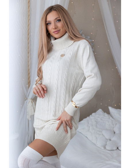 Sukienka Swetrowa Mobi Ekri