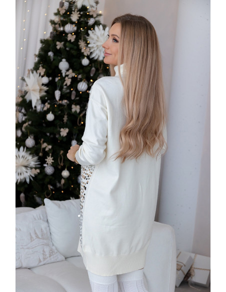 Tunika Swetrowa z Cekinami Ekri